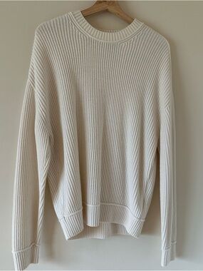 Hollister Cream Ribbed Crew Sweater
